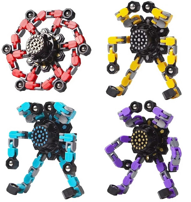 스마트픽 4개 1세트 6발 변형 피젯스피너 장난감 기계식 피젯토이 집중력 향상 스트레스 해소, 1개