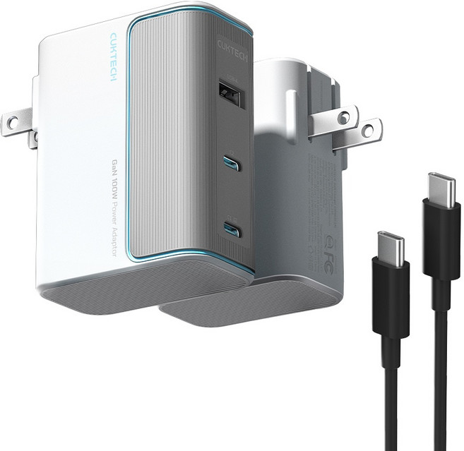 CUKTECH 酷態科 100W 氮化鎵充電器 2C1A PD快充, 銀白 保固7天, 1個