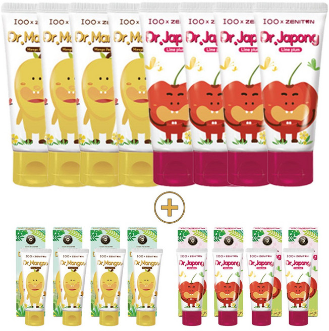 제니튼 닥터제니 망구자퐁 초등학생치약 어린이치약 4개+미니치약4개, 닥터망구1개+닥터자퐁3개+미니4개, 1개