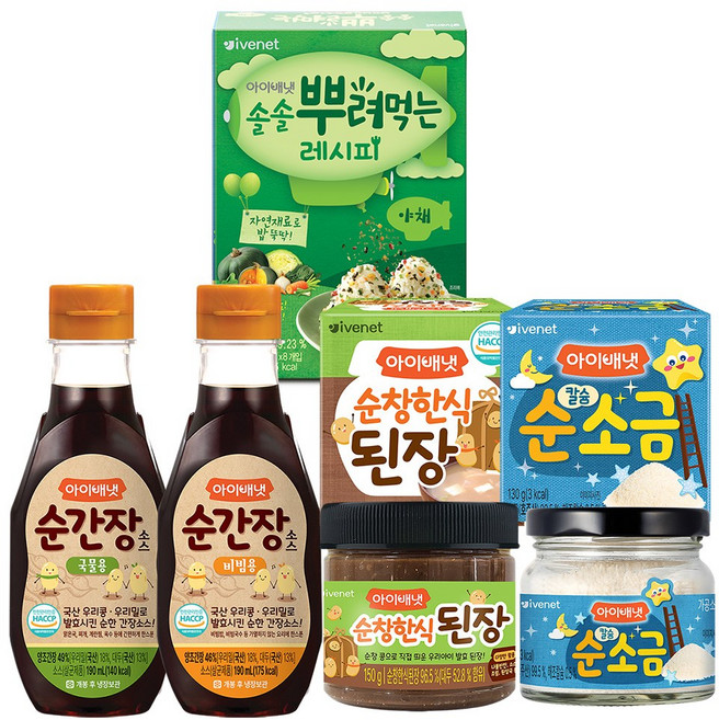 아이배냇 뿌려먹는양념세트, 1세트, 692g, 뿌려먹는(야채)+간장(국물+비빔)+소금+된장