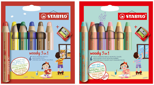 스타빌로 우디 색연필 6색세트, 파스텔