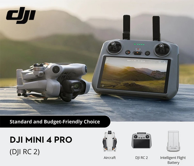 DJI 미니 4 프로 플라이 모어 콤보 드론 RC 2 249g 4K 60 Fps HDR 113 인치 최대 34 분 비행 오리지널 브랜드 신제품, 2)RC, 1개