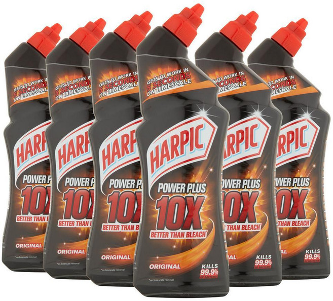 하픽 파워 플러스 10X 오리지널 변기 청소 Harpic Power Plus 10X Original, 6개, 750ml