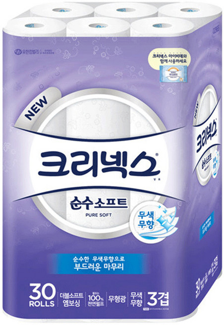 유한킴벌리 크리넥스 순수 소프트 27m 30롤 1팩, 1개