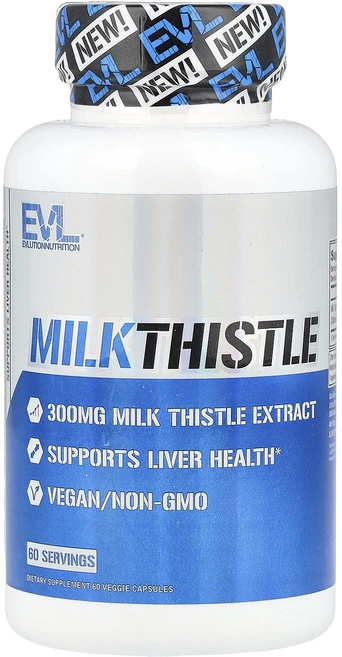 EVLution Nutrition 밀크 시슬 300mg 베지 캡슐 60정, EVLutionNutrition밀크시슬300mg베지캡슐, 1개 - 쿠팡