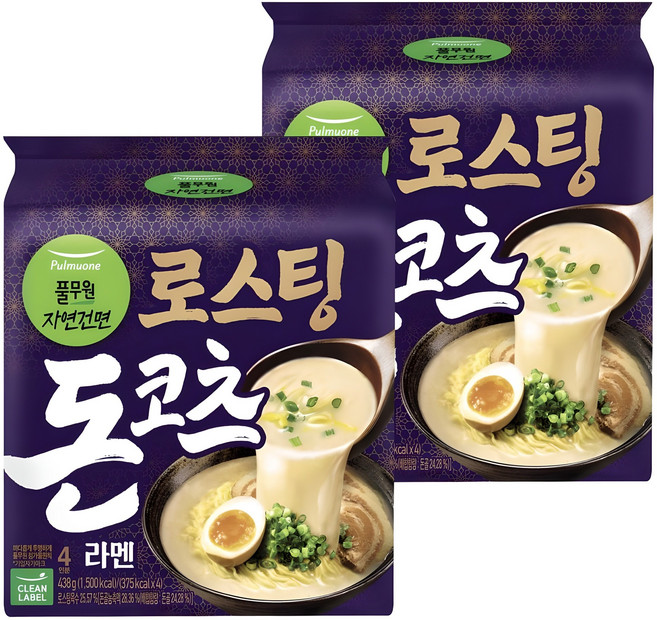 풀무원자연건면 로스팅 돈코츠 라멘 109.5g, 8개