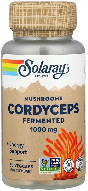 솔라레이 동충하초 발효 버섯 1000mg 베지 캡슐 60정(캡슐 1정당 500mg), 1개, 60정 - 쿠팡