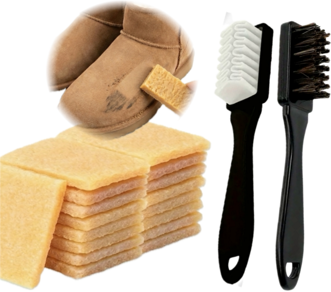 스웨이드 지우개 어그 신발 얼룩 제거 영구사용 지우개 + 브러쉬 슈즈 클리너 세트, 1개, 1세트