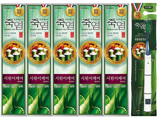 [시린증상3일만에 완화] 죽염 은강고치약 시린이케어 160g + 칫솔증정, 5개