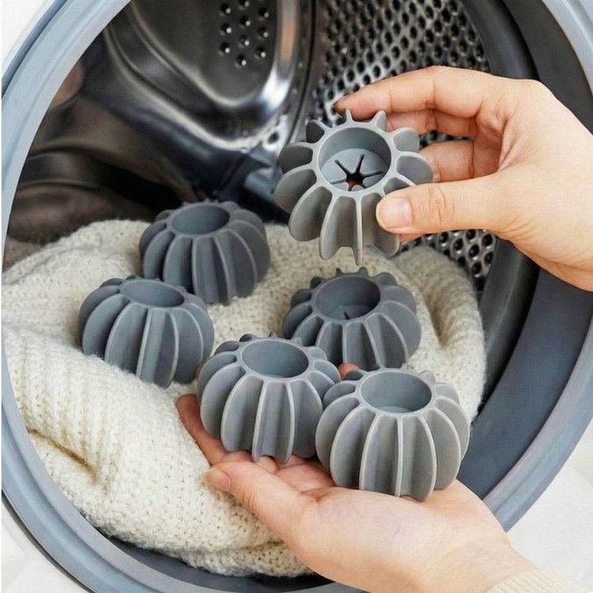 실리콘 세탁볼 대형사이즈 구김 엉킴 방지 두드림 통돌이 드럼세탁기 겸용 6P, 그레이 6P, 1세트