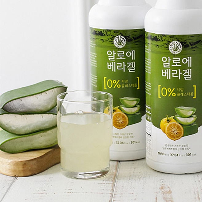 알로에베라겔 먹는 알로에 수딩젤 식용 유기농 국산 생알로에 1050ml, 1.05L, 3개