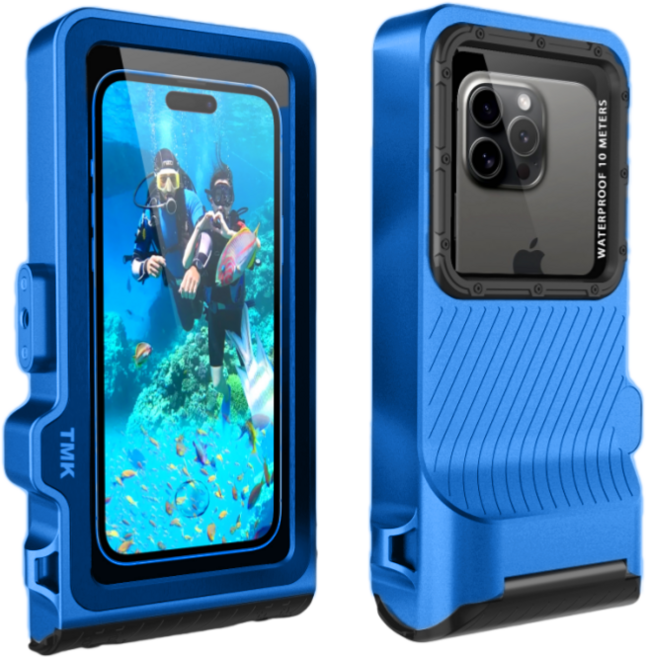 HTYVC 스마트폰 방수 케이스 IP68 잠수 방수 케이스 수중 촬영 터치 스노쿨링 다이빙15m방수 신상품 방수 케이스, 4세대-Blue Black, 1개