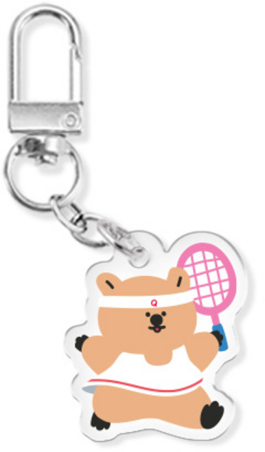 쿼카 시리즈 에어팟 버즈 열쇠고리 아크릴 키링, 쿼카운동회_테니스, 1개