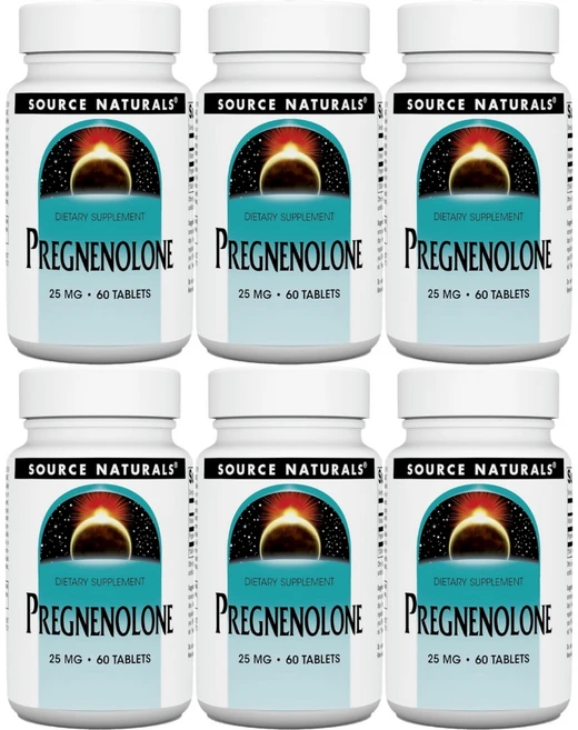 Source Naturals 소스내추럴스 프레그네놀론 25mg 테블릿, 6개, 60정 - 쿠팡