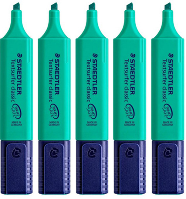 스테들러 텍스트서퍼 클래식 364 형광펜 (1.0~5.0mm), 35.터키(청록), 5개입, 1개