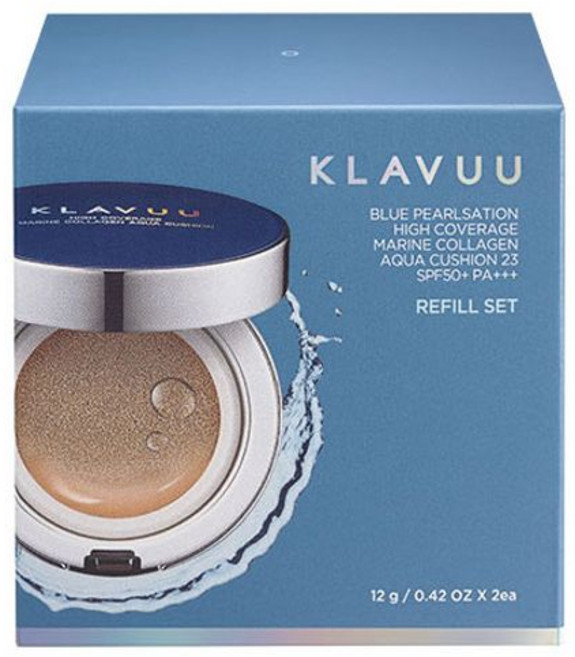 KLAVUU 블루 펄세이션 버리지 마린 콜라겐 아쿠아 쿠션 리필 세트 (본품리필), 1