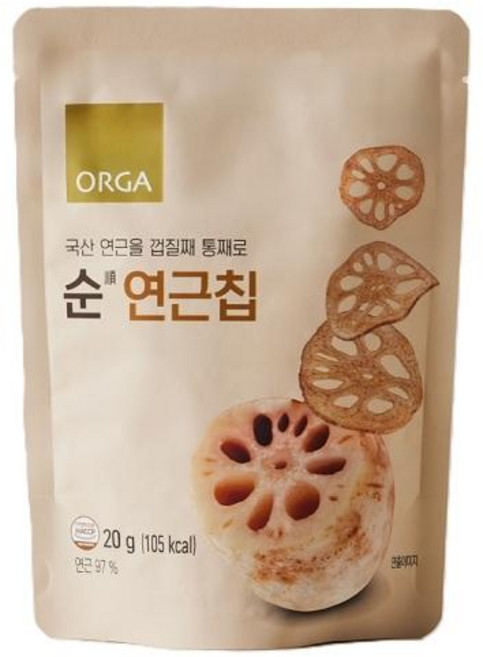 올가홀푸드 순연근칩, 20g, 3개