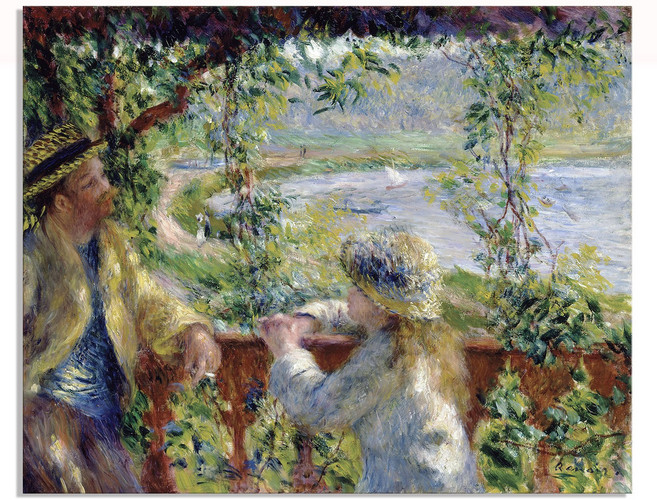 세잔느화실 캔버스액자 르누아르-52.물가 앞에서, 26x21cm