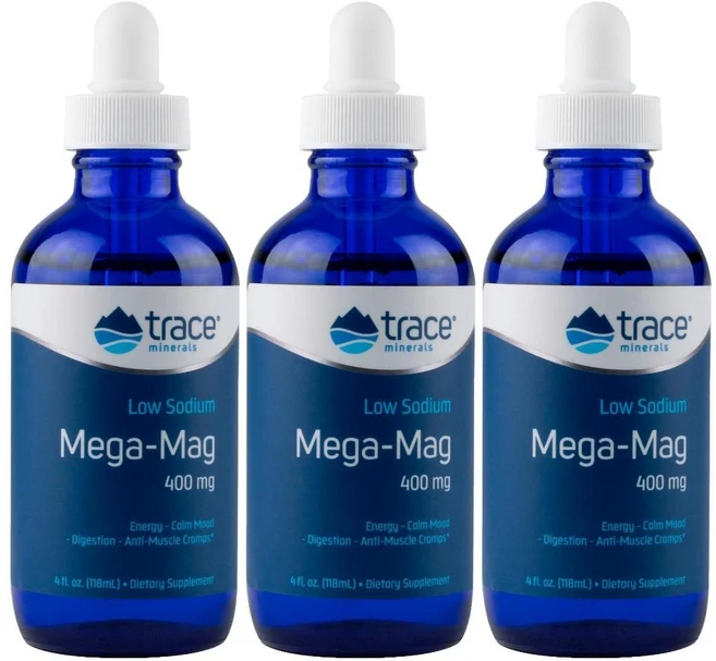 트레이스 미네랄 저나트륨 액상 마그네슘 메가 맥 400mg, 3개, 118ml - 쿠팡
