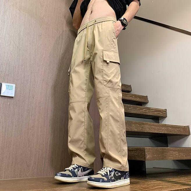 美式工裝褲男士寬鬆直筒休閒長褲子2026新款百搭闊腿運動長褲男裝