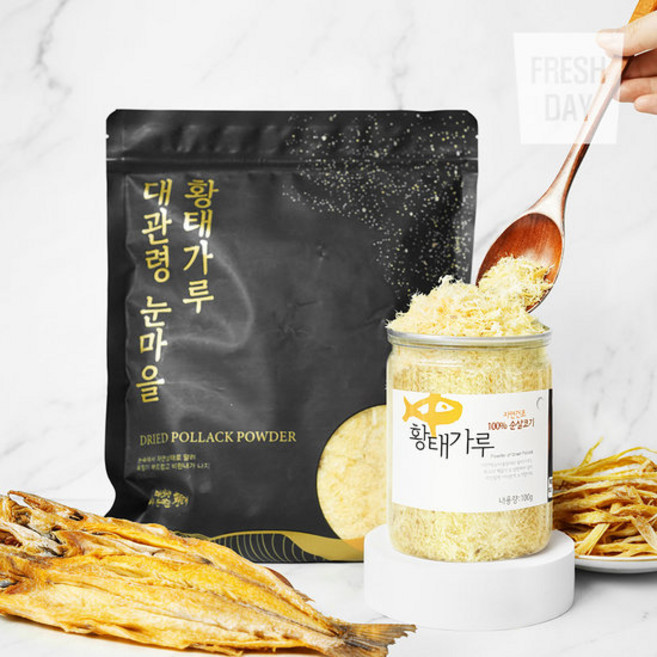 대관령 눈마을 자연건조 순살 황태가루 100g+180g 천연조미료, 1세트