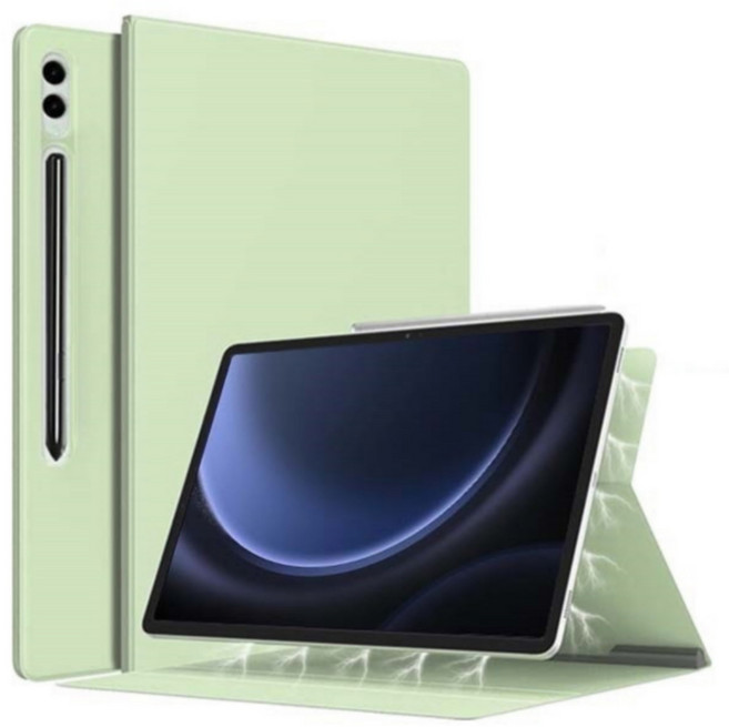 갤럭시탭S9 FE S9 FE 플러스 울트라 S8 S7 S6 Lite 호환 S펜수납 폴리오 케이스 마그네틱 커버 케이스나라 S9 FE+, 그린