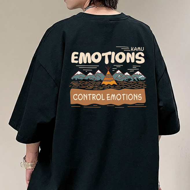 JBOOM 남자 오버핏 반팔티 프린트 티셔츠