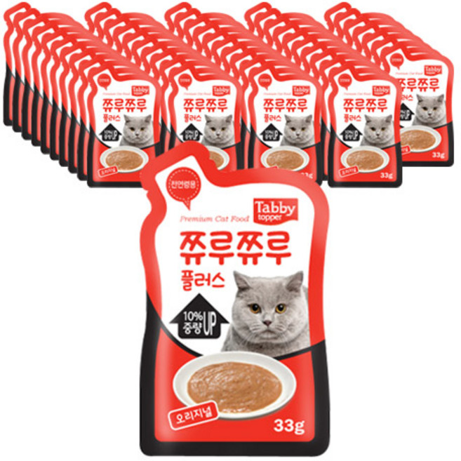 테비토퍼 쮸루쮸루 플러스 고양이 간식, 오리지날, 33g, 48개