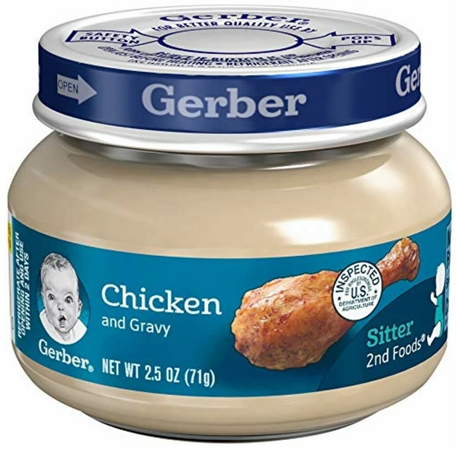 Gerber Purees 2nd Foods 거버 유아 퓨레 치킨 앤 그레이비 2.5oz(71g) 20팩, 71g - 쿠팡