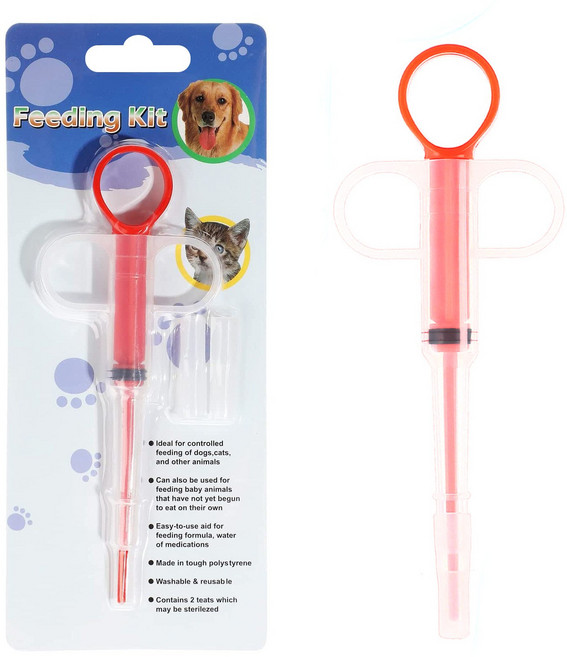 [티케이샵] 반려동물 물약 알약 필건 주사기 3p 세트, 레드 (3p), 1개