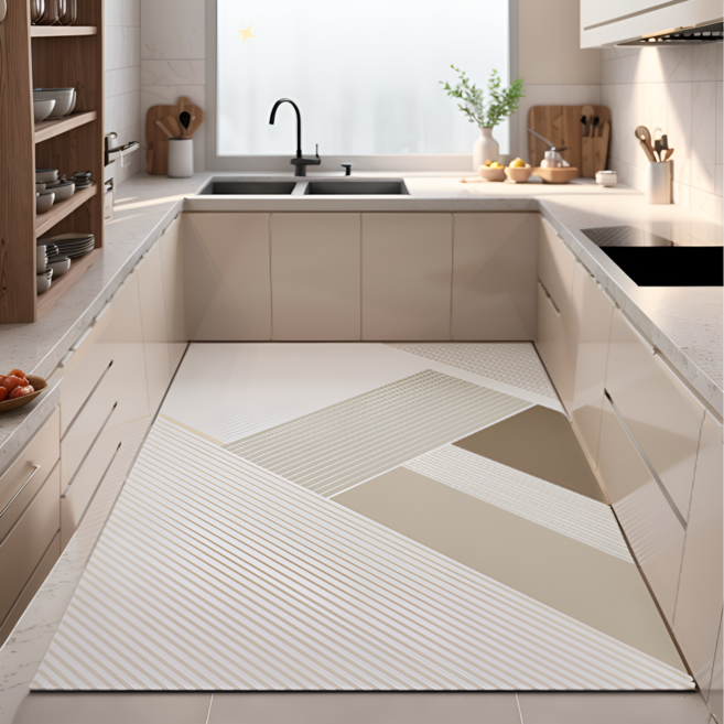 헤토르누 잘라쓰는 주방매트 특대형 방수 미끄럼방지, 1개, 모던 베이지