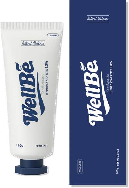 웰비치약 잇몸염증 잇몸질환 저불소 천연 하이드록시아파타이트10% 시린이개선 치약 100g 1개