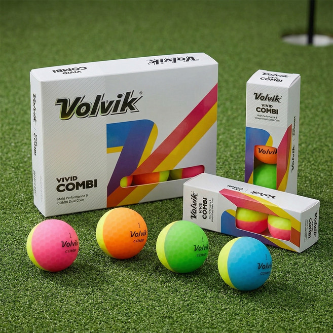 볼빅 비비드 콤비 무광 3피스 골프공, 상세 설명 참조, 12개입, 1개