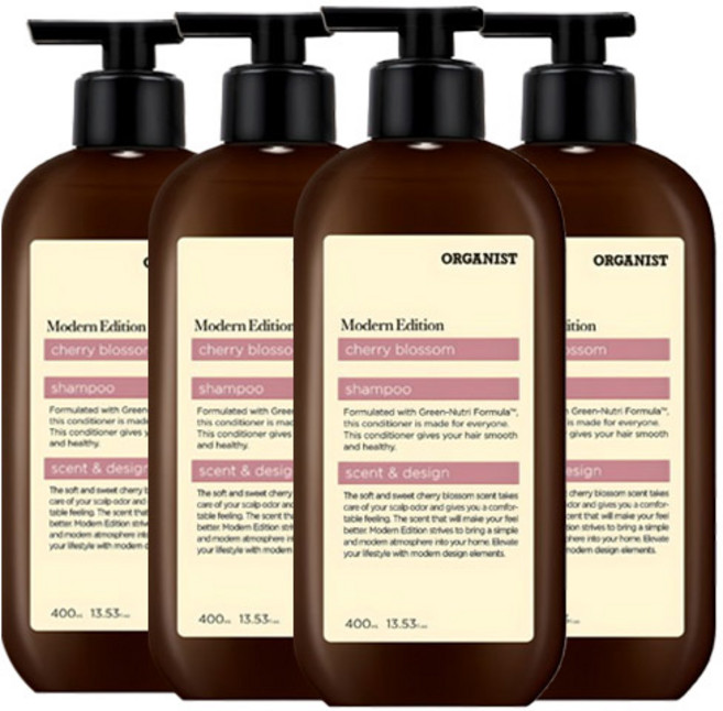 오가니스트 체리블라썸 모던 샴푸, 4개, 400ml