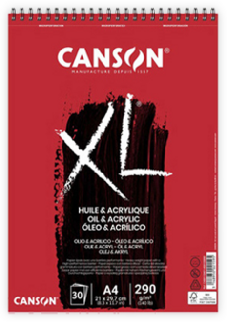 캔손 XL 유화/아크릴 스케치북 290g A4 30매 [CA110-401], 1개