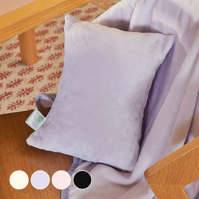 데시뉴 럭키 솔리드 양면 극세사 담요 파우치 세트
