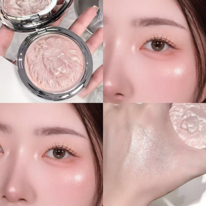 하이라이팅파우더 하이라이팅파우더 블러셔 코 하이라이트 아이섀도 톤업 이섀도우 하이라이트 무대용 반짝이 섀도우, 1개, 로즈골드