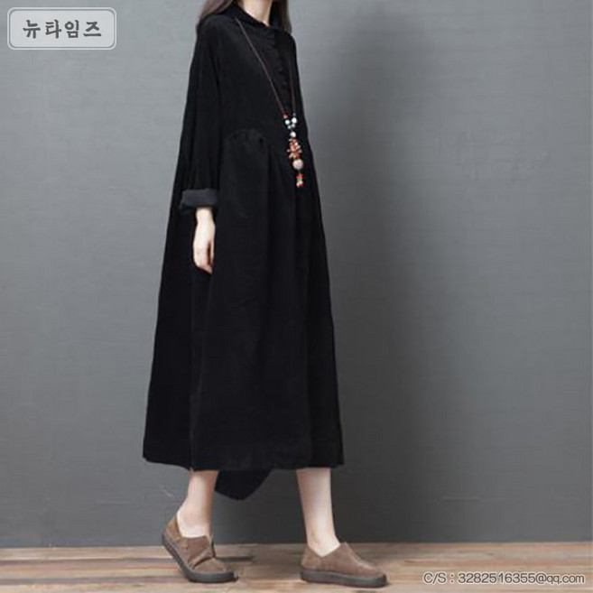 중년여성의류 엄마옷 부인복 빅사이즈 롱원피스 40대 50대 골덴 겨울 원피스