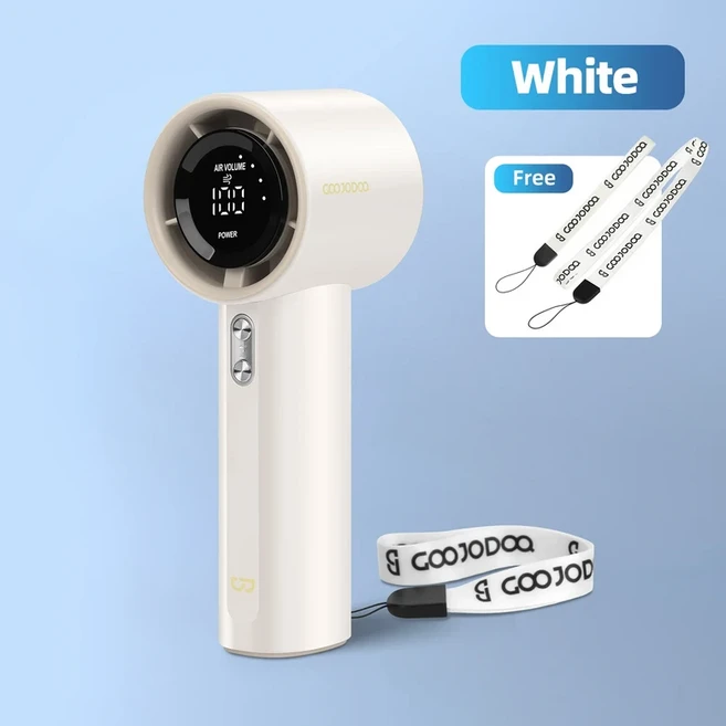 GOOJODOQ 네일룽 GFS001 4000mAh 터보 제트 미니 고속 ​ 충전식 휴대용 선풍기 강력한 바람 100단계, 02 White
