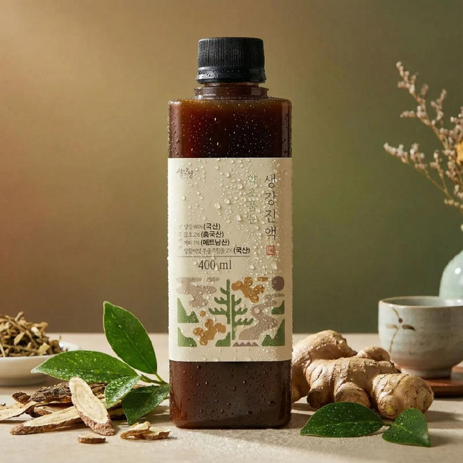 [지리산 명인비법] 약초와 함께 달여낸 진한 생강진액 100%, 1개, 1개입, 400ml