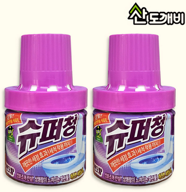 산도깨비 슈퍼청 병 180g - 라벤더 /청크린 병/화장실 변기세정세/악취제거, 2개