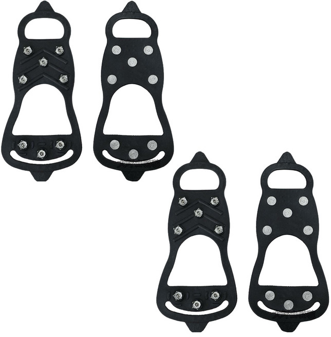 도심 휴대용 도시형 아이젠 눈길신발, 2쌍, 블랙