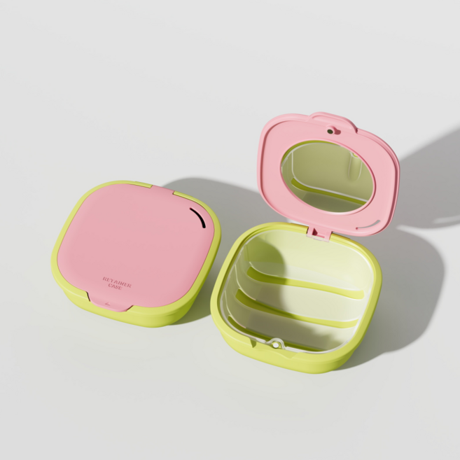 와미 리테이너 신형 교정기케이스, 1개, 피스타치오핑크