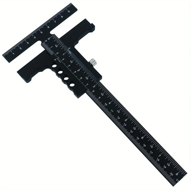 캘리퍼스 눈금자 스크라이빙 합금 T 게이지 스퀘어 스크라이버 프레이밍 도구 슬라이딩 마킹 목공 알루미늄 그무개 측정, [04] Type B Standard, 1개