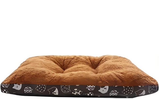 순잠 반려동물 극세사 사각 방석 쿠션, 브라운, 1개