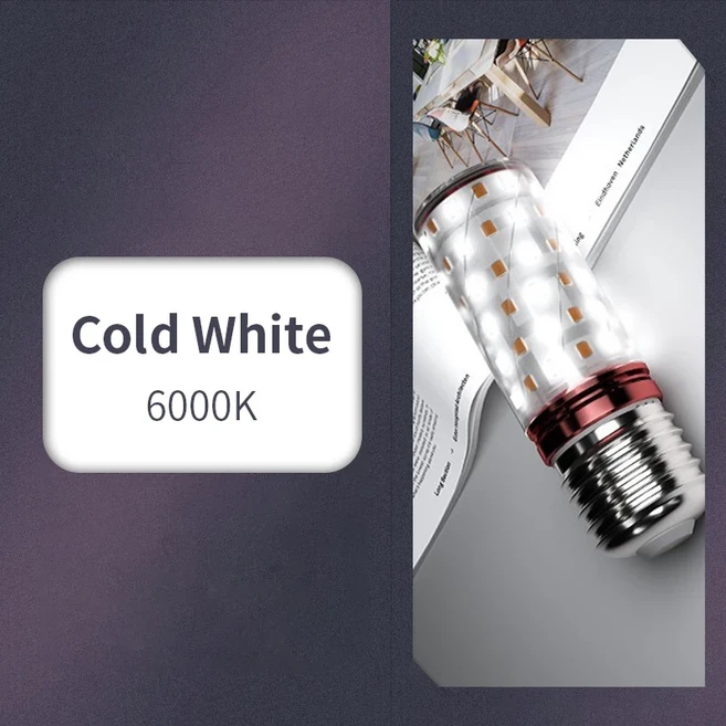 6pcs LED 옥수수 램프 3W 12W 220V 강한 빛 3000K E27 E14 홀더 홈 비상 조명, 04 Cold White, 05 9W, 02 E14