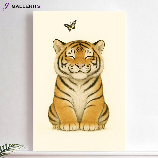 갤러리츠 나비 호랑이 그림 풍수 거실 인테리어 액자 벽꾸미기 가게오픈선물, P301-20-아기 호랑이