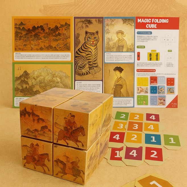 맘이샵 민화 호작도 십장생도 책가도 매직큐브 DIY, 1개