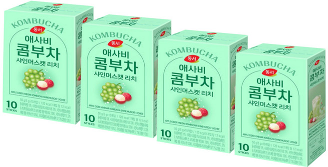 동서 애사비콤부차 샤인머스캣리치, 5g, 4개, 10개입