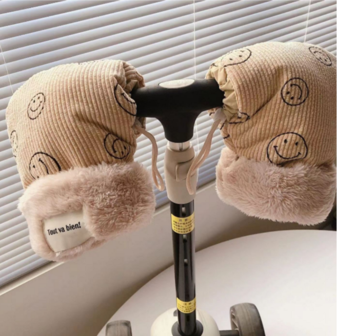 오디엘 자전거 킥보드 핸드워머 방한장갑 핸드머프, 1개, 베이지